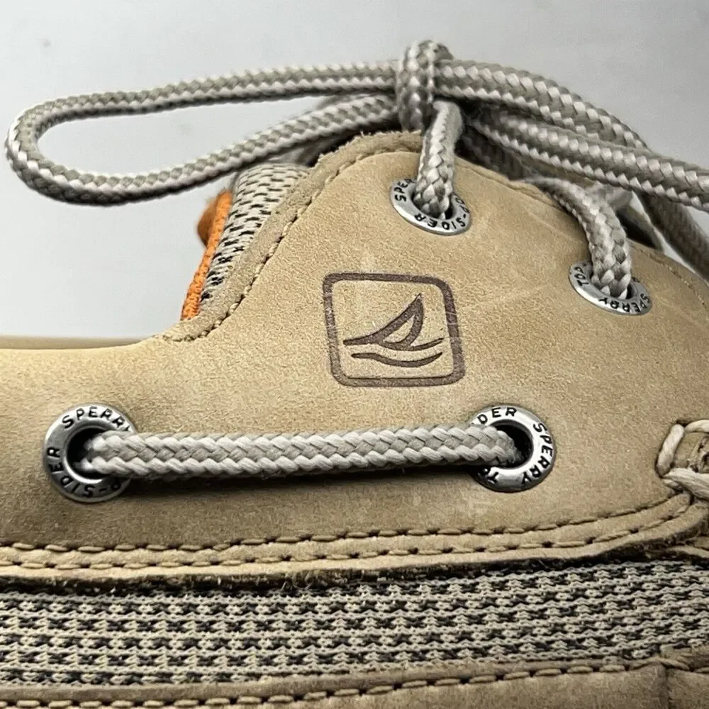 Mens Sperry Top Slider Original Tan Brown Leather Boat Shoe 077924 Size 8.5M